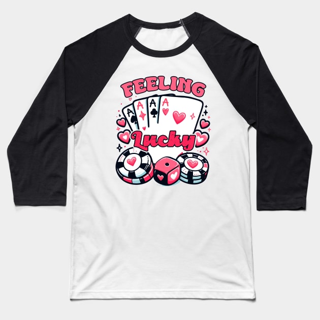 Feeling Lucky Baseball T-Shirt by MZeeDesigns